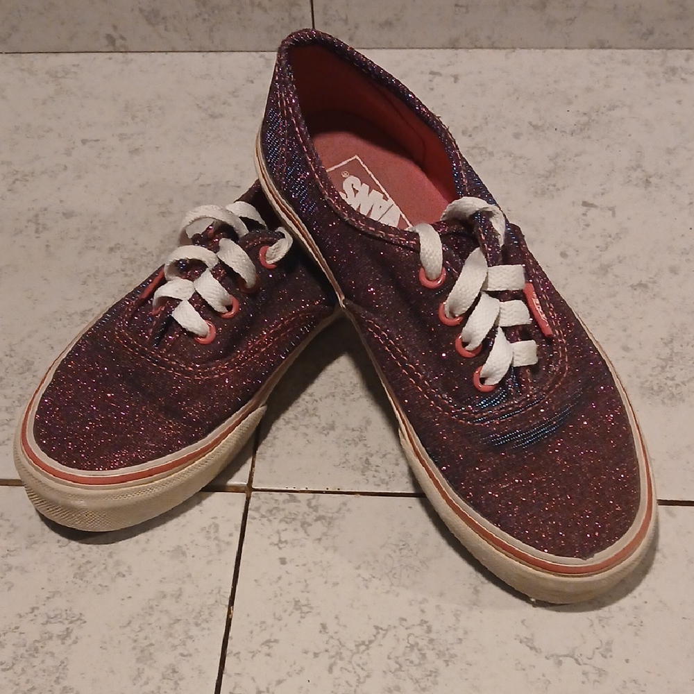 Vans Glittery Purple Sneakers with White Laces